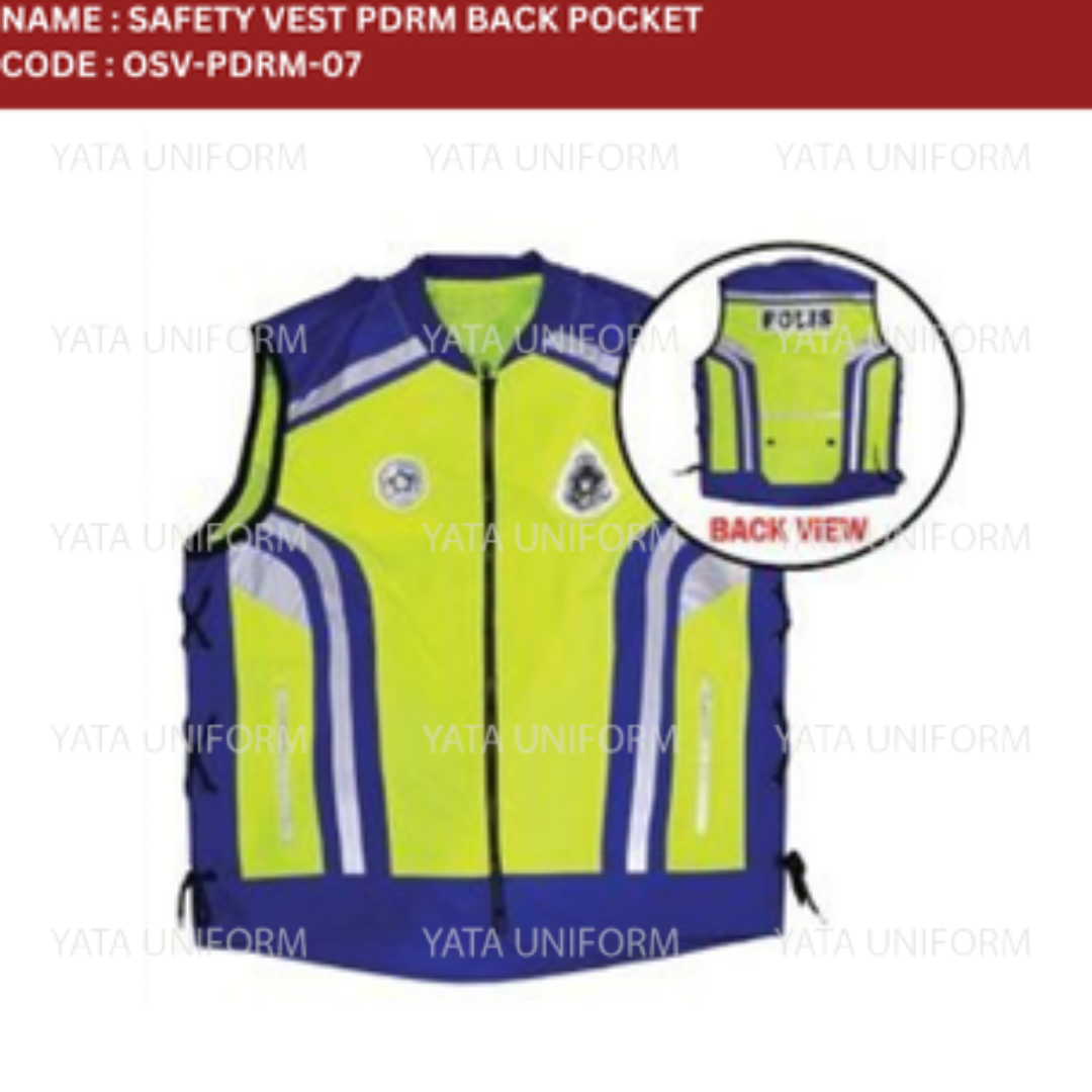Safety Vest PDRM Back Pocket - Image 2