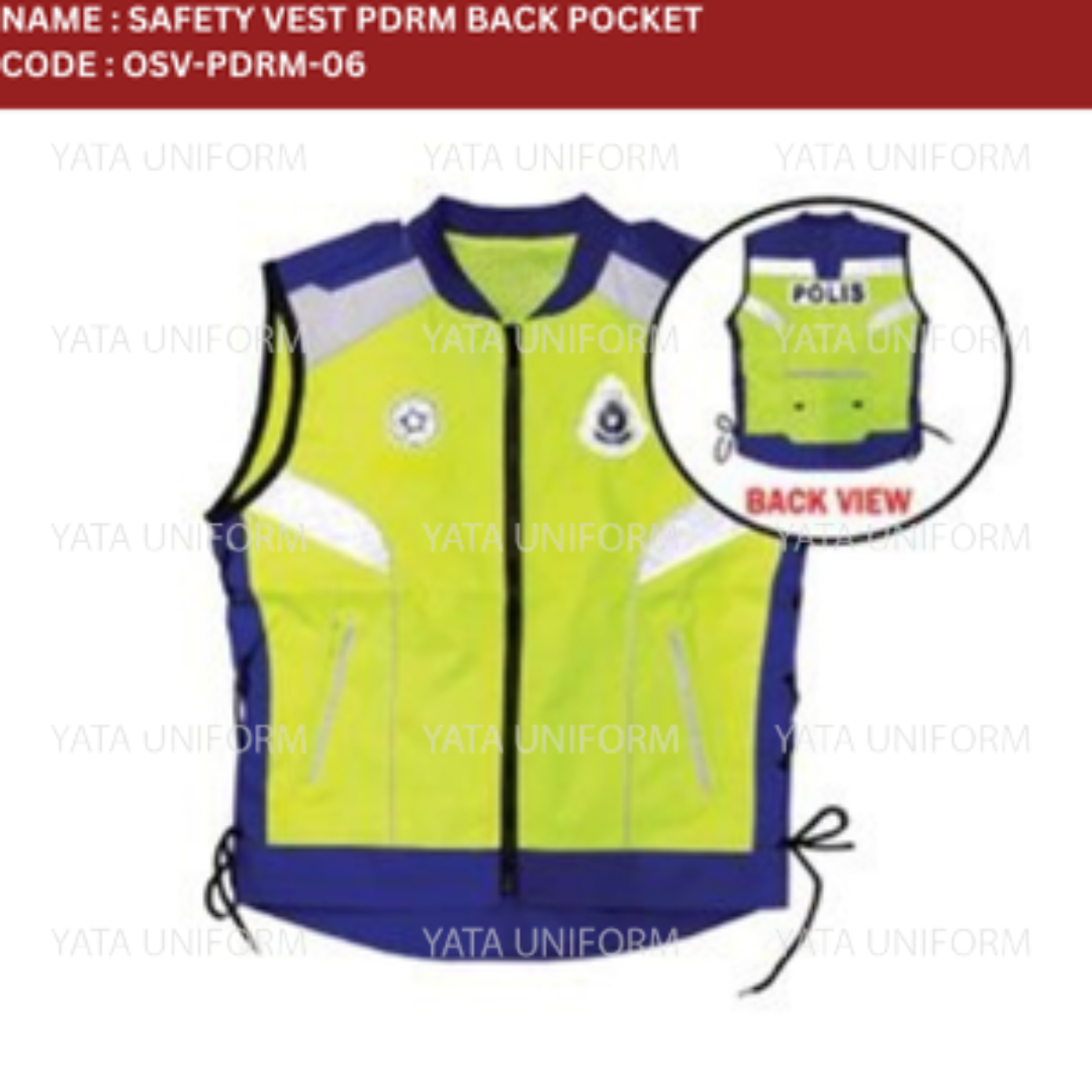 Safety Vest PDRM Back Pocket